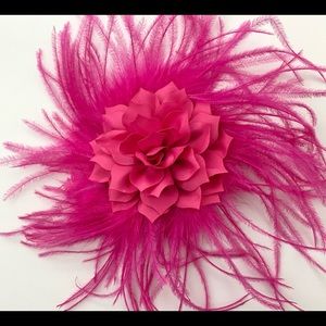 Viva Magenta Feather Fascinator Hair Piece